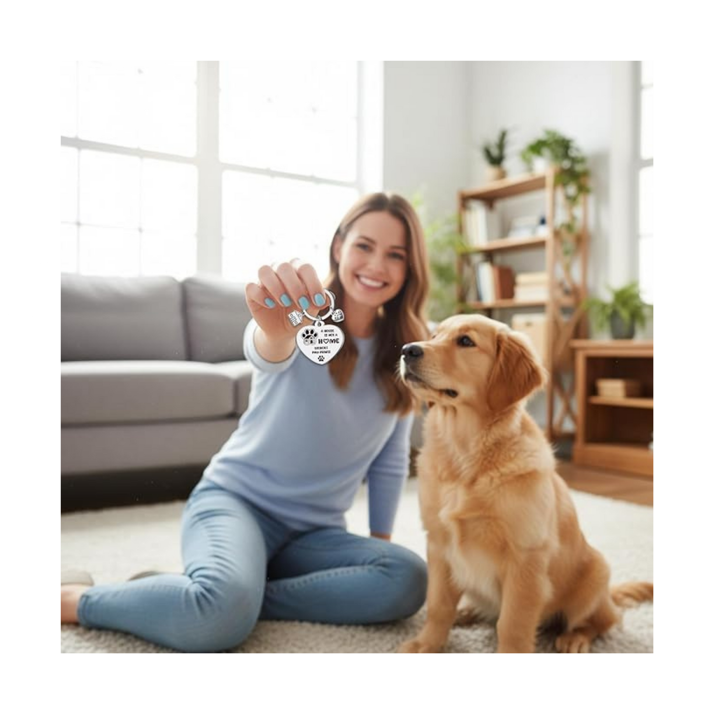 A House Is Not A Home Without Paw Prints Keychain | Dog Lover Gift