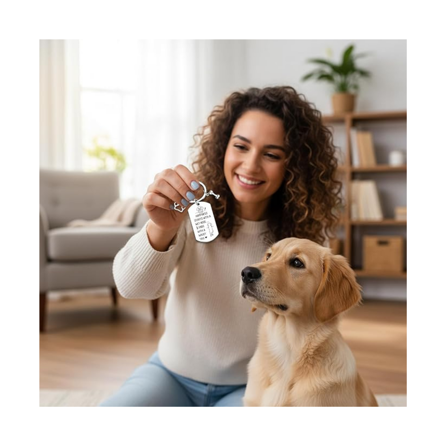 Dog Lover Keychain | “Wet Nose & Waggy Tail” Paw Charm Keyring