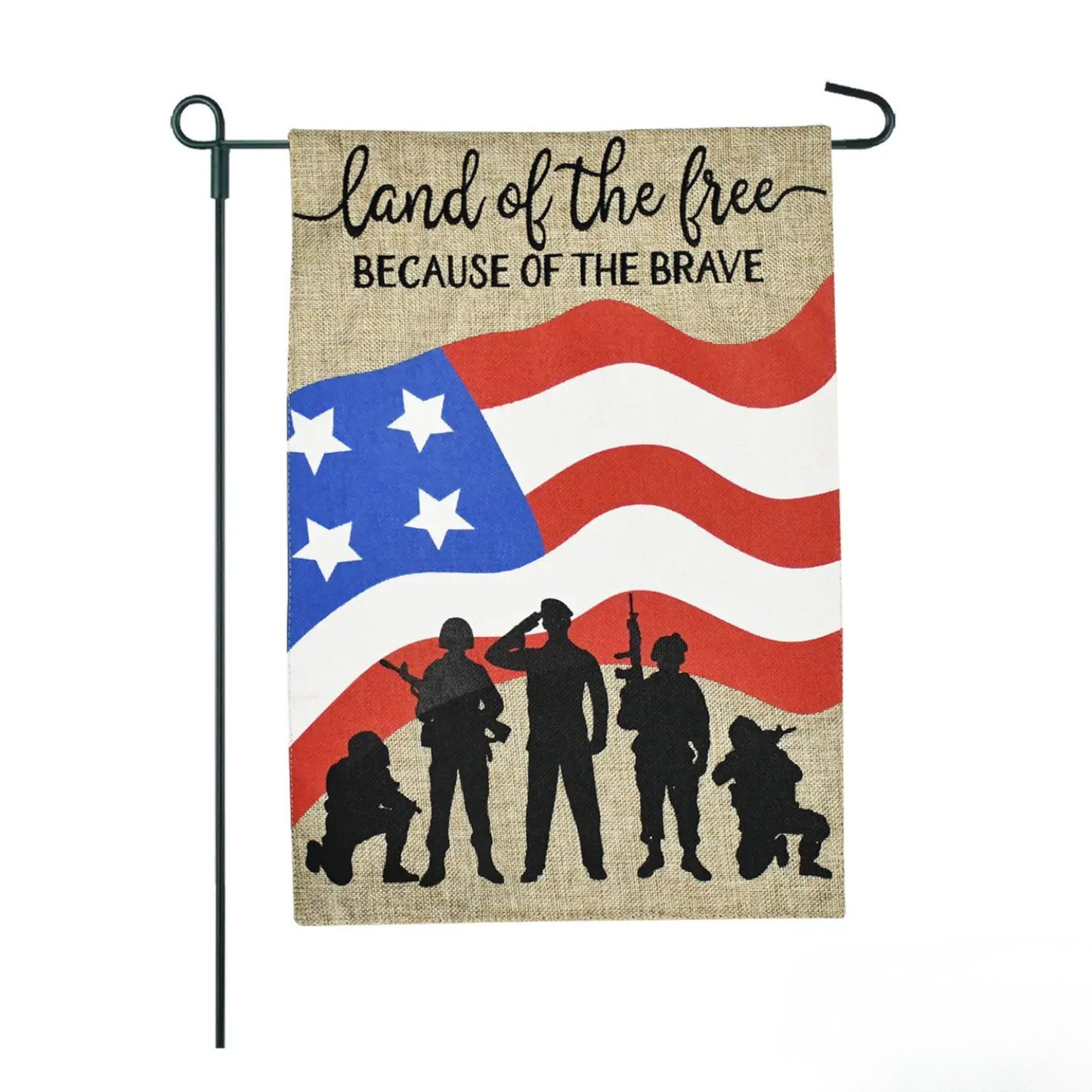 American Heroes Burlap 2-Sided Garden Flag 12.5x18"
