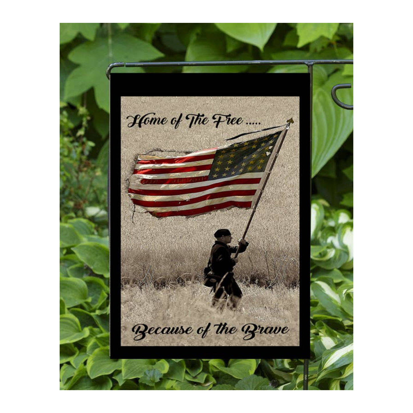 Home of the Free because of the Brave Garden Flag