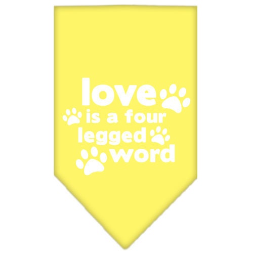 “Love Is A Four Legged Word” Cotton Pet Bandana from As You Wish Apparel – Dog Love Bandana