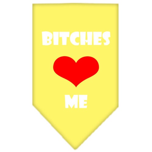 “Bitches Love Me” Cotton Pet Bandana from As You Wish Apparel – Dog Humor Bandana