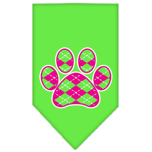 “Pink Argyle Paw” Cotton Pet Bandana from As You Wish Apparel – Dog Fashion Bandana
