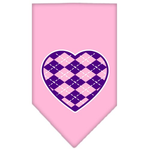 “Argyle Heart Purple” Cotton Pet Bandana from As You Wish Apparel – Dog Fashion Bandana