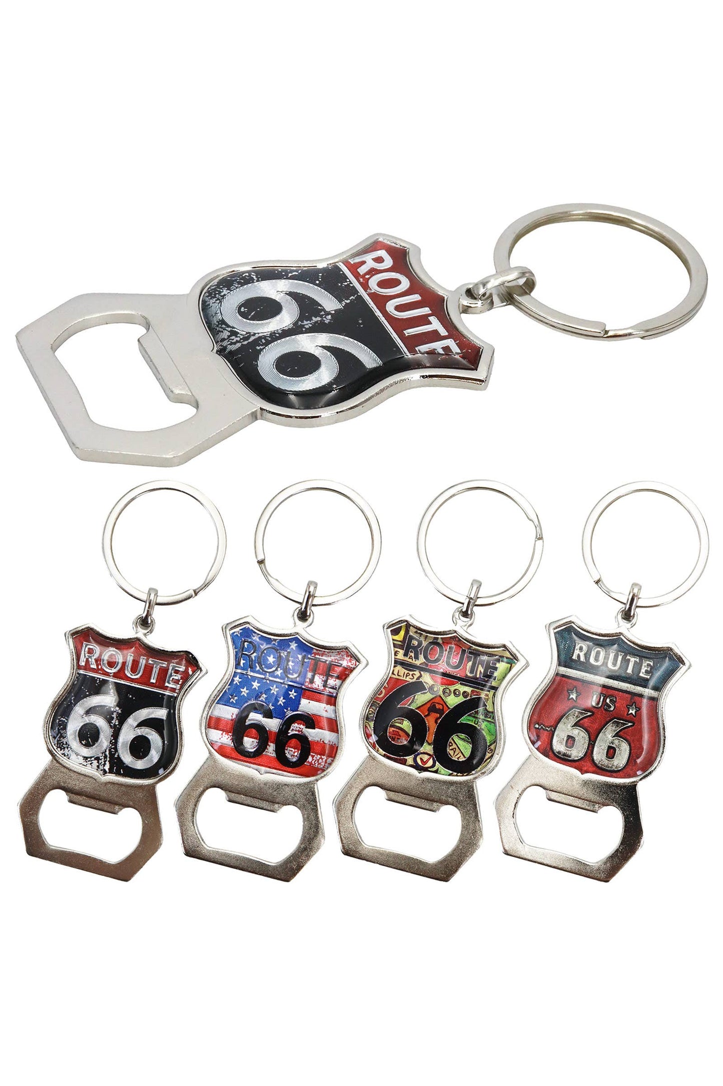 Historic Route 66 Variety Bottle Opener Key Chain