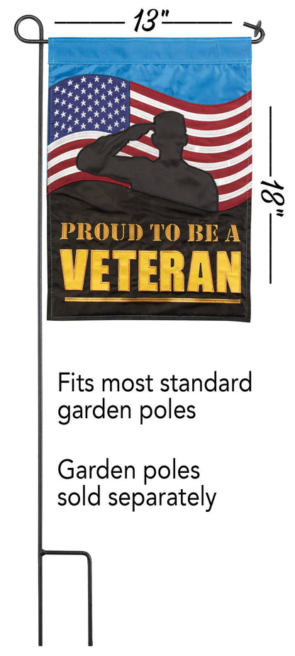 Proud to Be a Veteran Double Applique Garden Flag