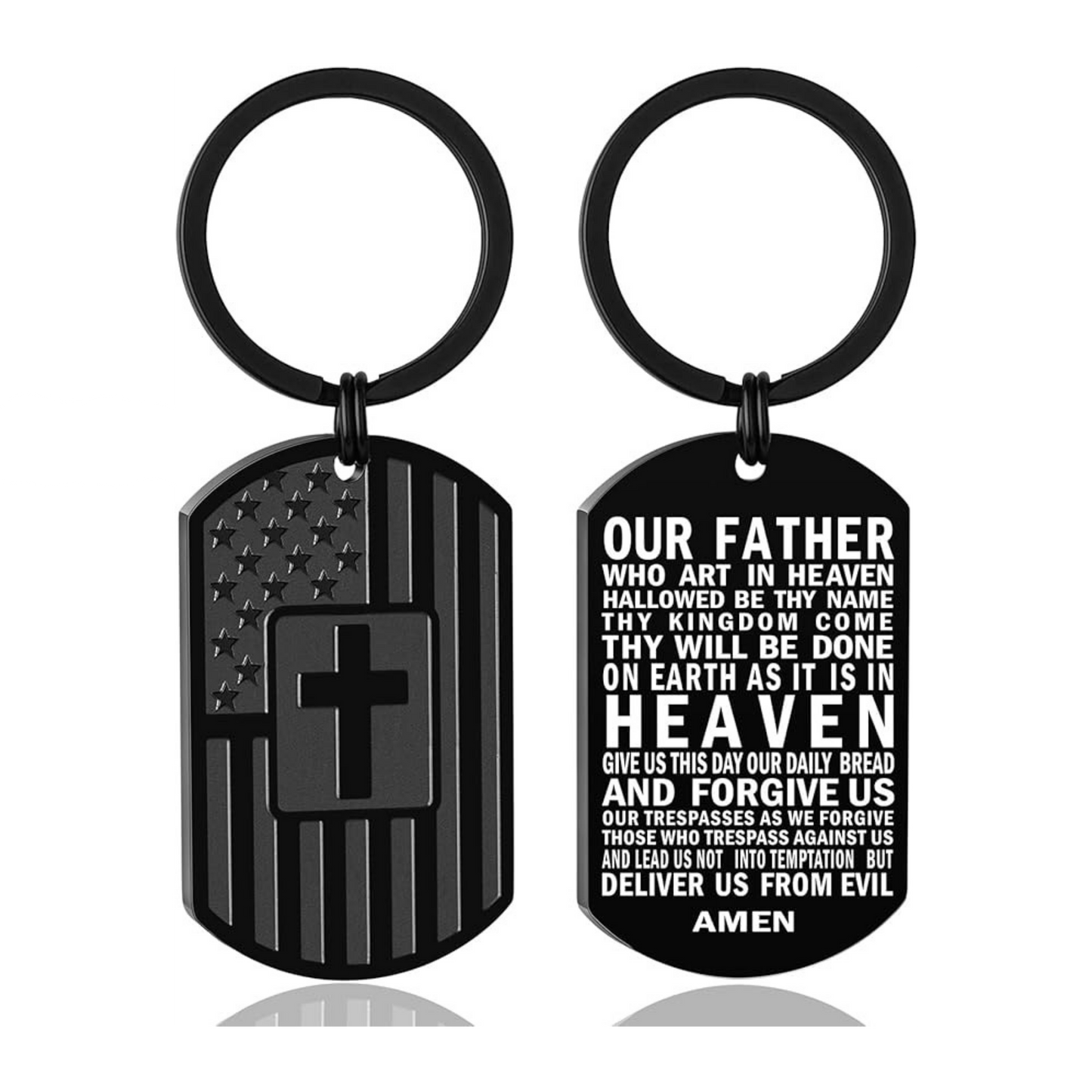 Christian American Flag Keychain | Faith & Patriotic Gift