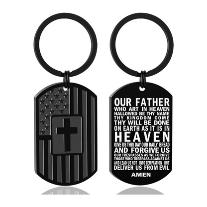 Christian American Flag Keychain | Faith & Patriotic Gift
