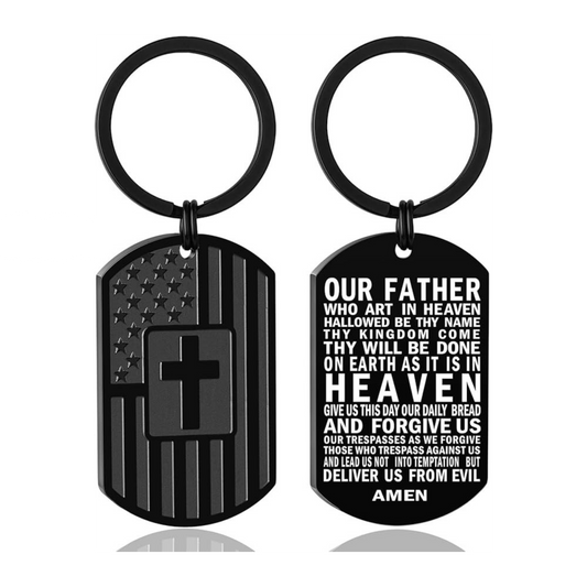 Christian American Flag Keychain | Faith & Patriotic Gift