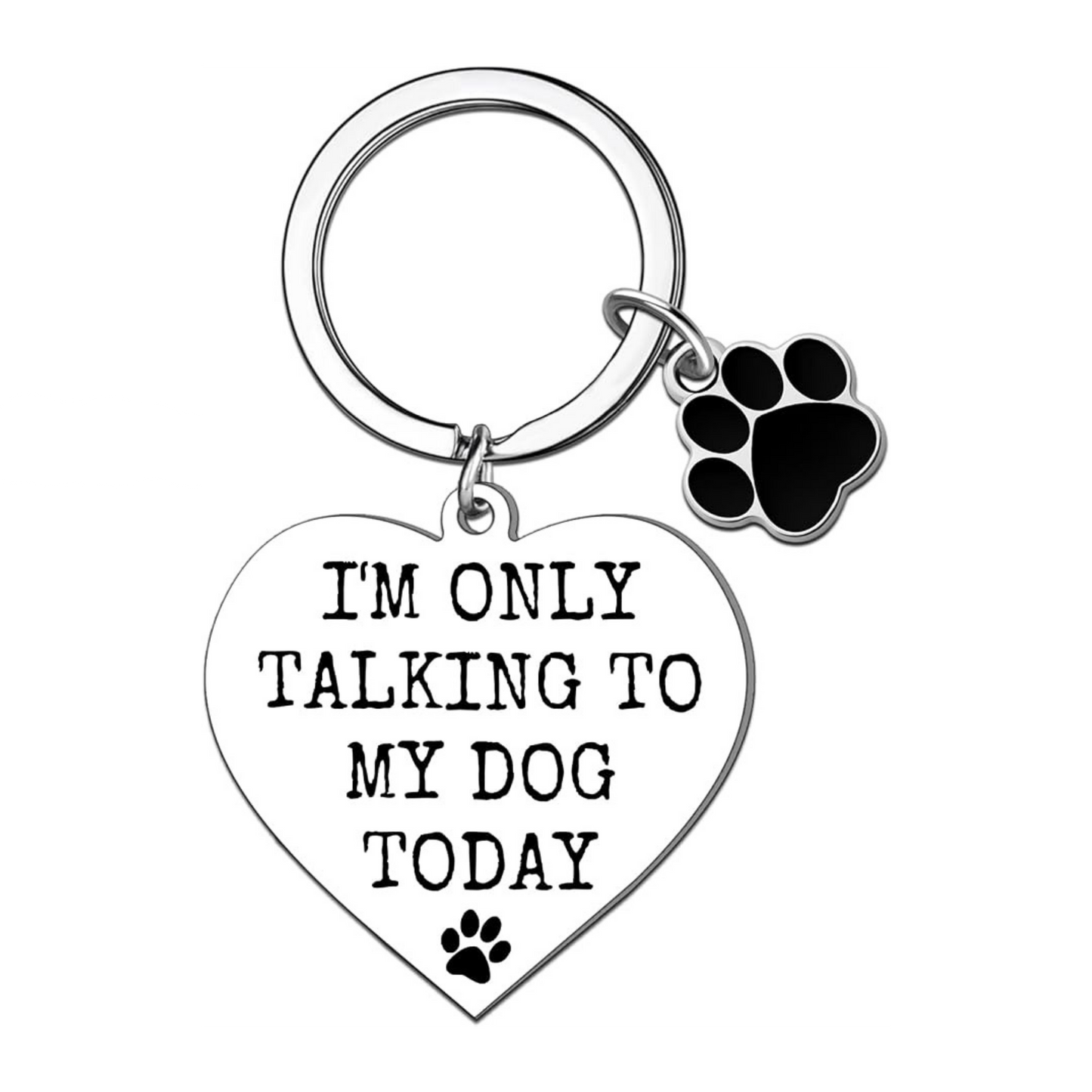 Funny Dog Lover Keychain | “I’m Only Talking to My Dog Today” Gift