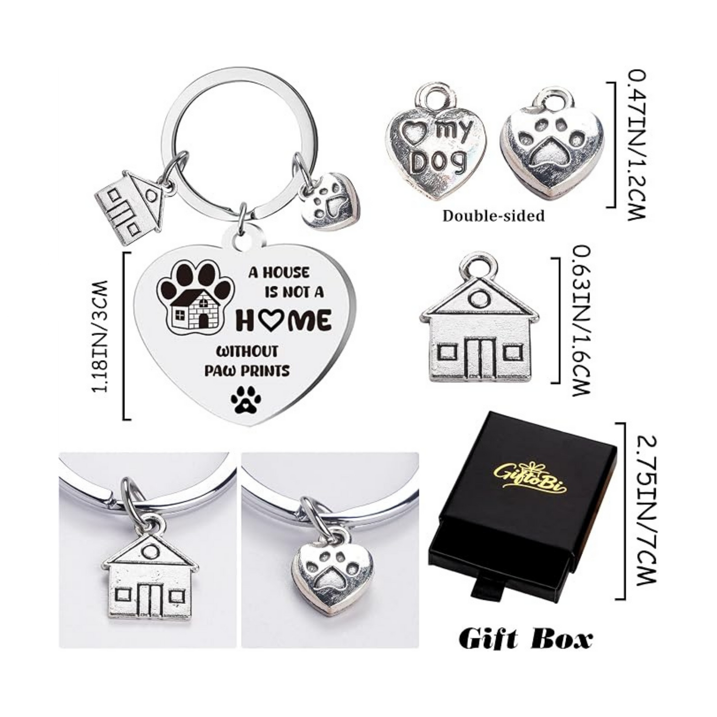 A House Is Not A Home Without Paw Prints Keychain | Dog Lover Gift