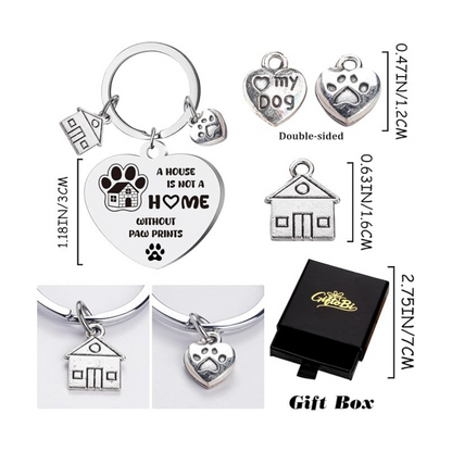 A House Is Not A Home Without Paw Prints Keychain | Dog Lover Gift