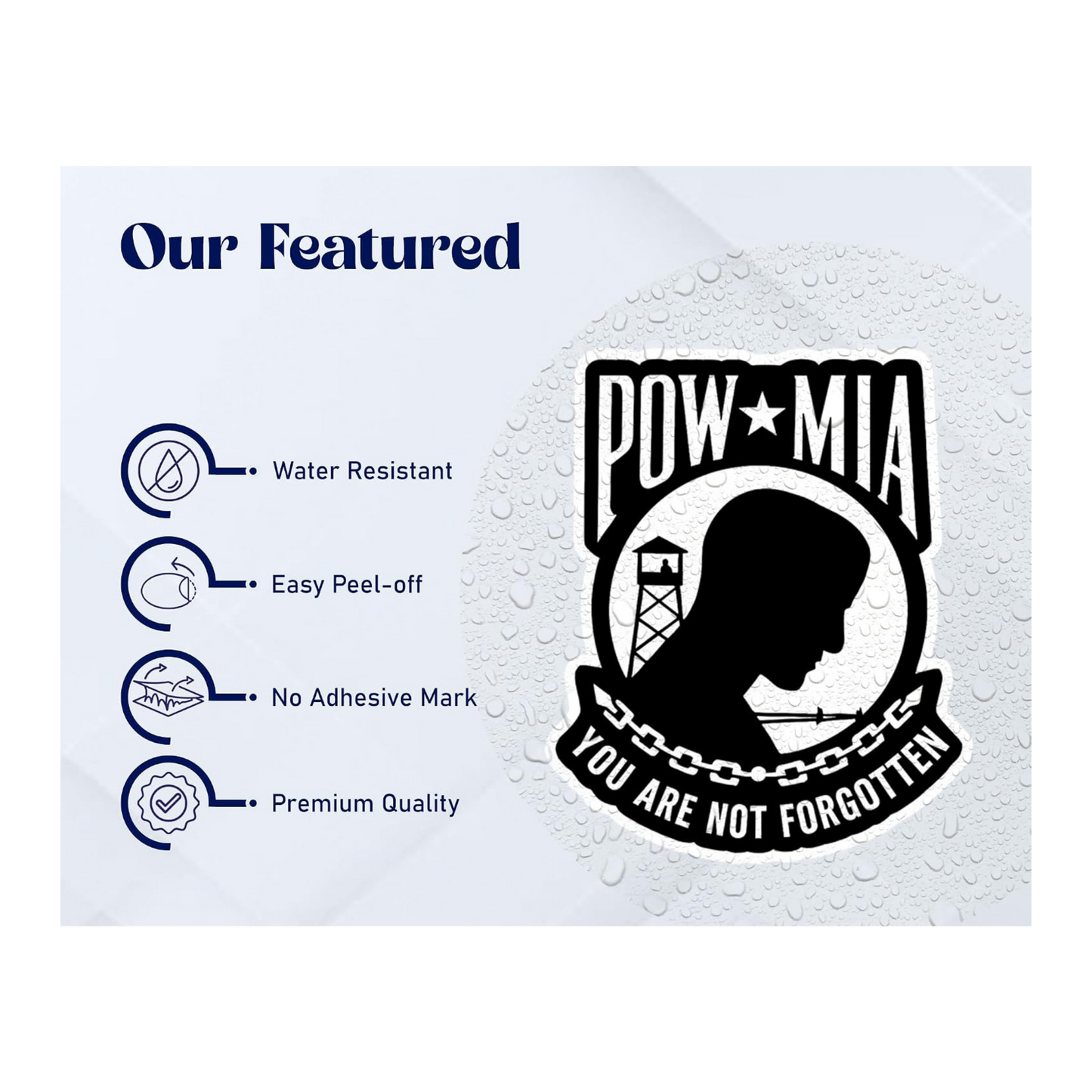 POW MIA Sticker | Waterproof Patriotic Vinyl Sticker