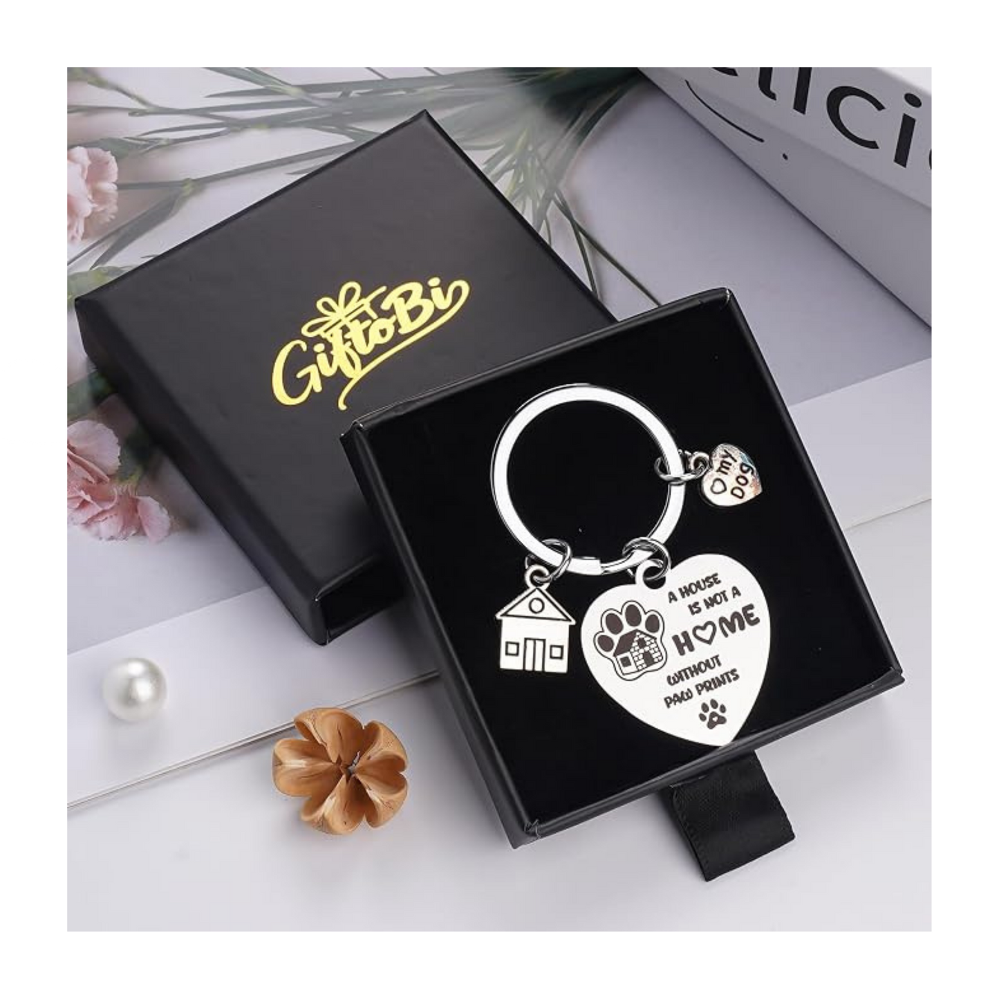 A House Is Not A Home Without Paw Prints Keychain | Dog Lover Gift