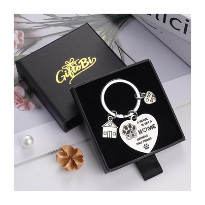 A House Is Not A Home Without Paw Prints Keychain | Dog Lover Gift