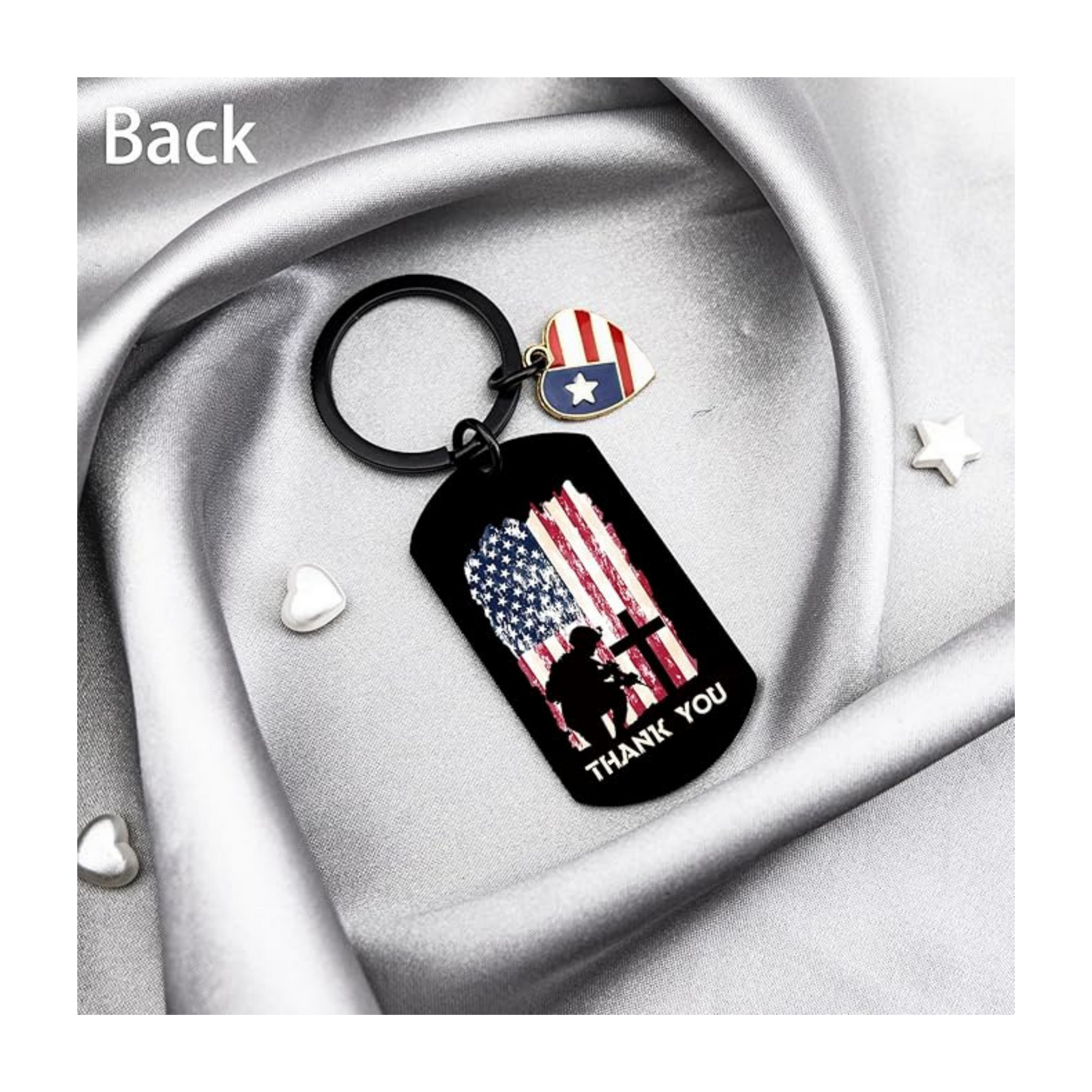 Home of the Free Because of the Brave Keychain | Patriotic Veteran Gift