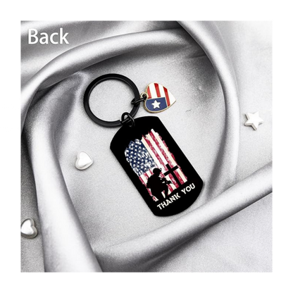 Home of the Free Because of the Brave Keychain | Patriotic Veteran Gift