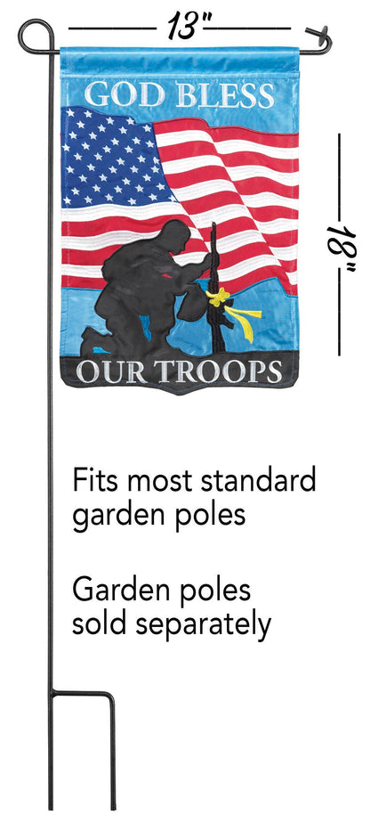 God Bless Our Troops Garden Flag (13x18)
