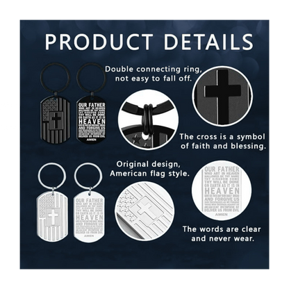 Christian American Flag Keychain | Faith & Patriotic Gift