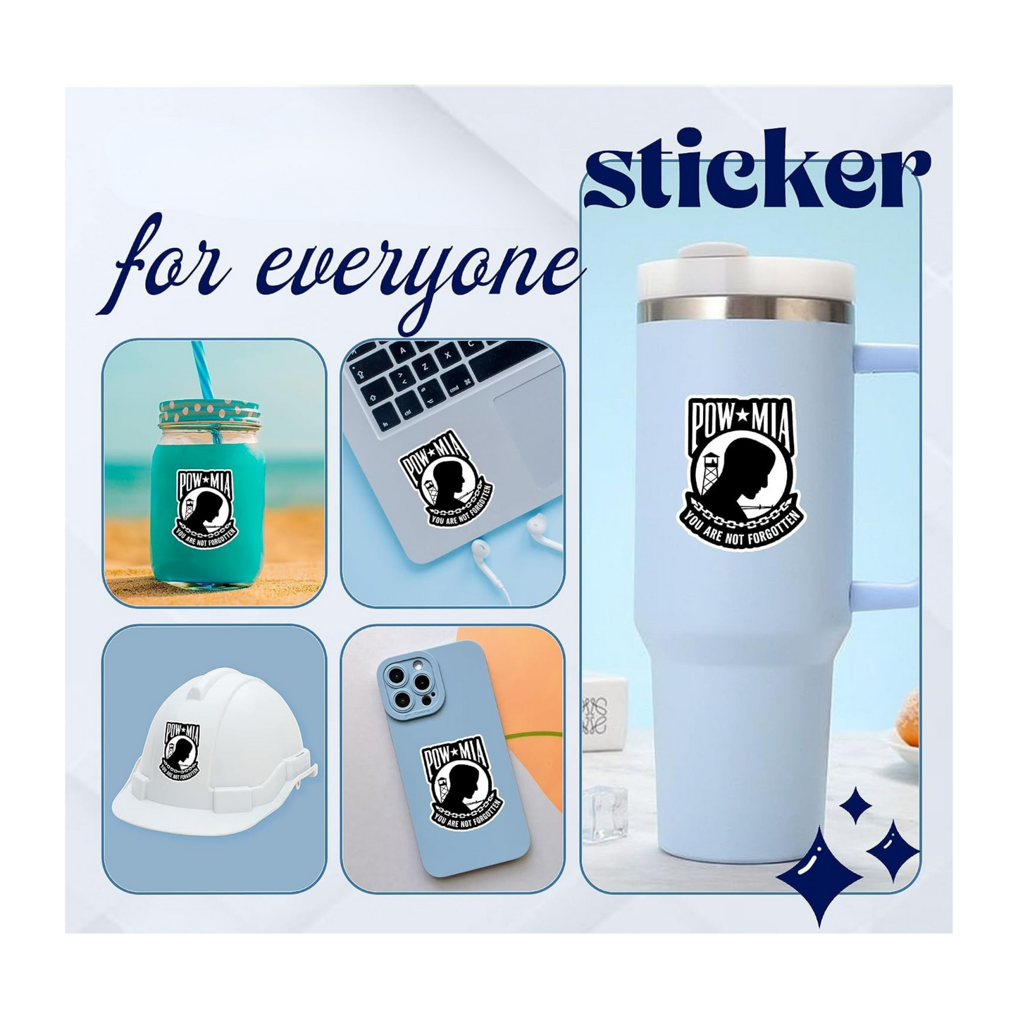 POW MIA Sticker | Waterproof Patriotic Vinyl Sticker
