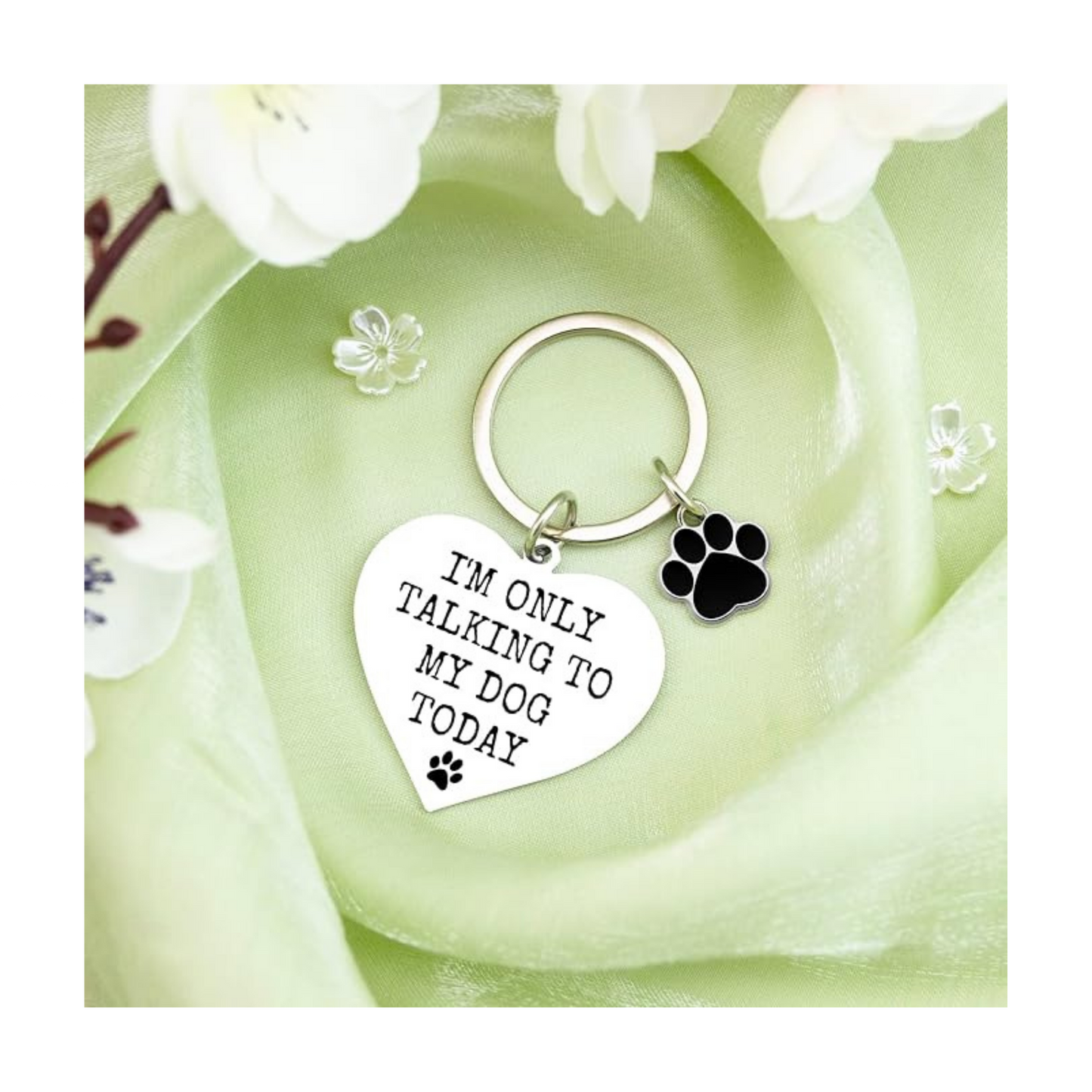 Funny Dog Lover Keychain | “I’m Only Talking to My Dog Today” Gift