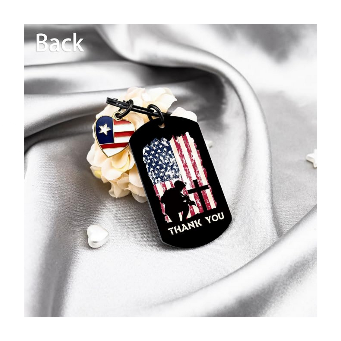 Home of the Free Because of the Brave Keychain | Patriotic Veteran Gift
