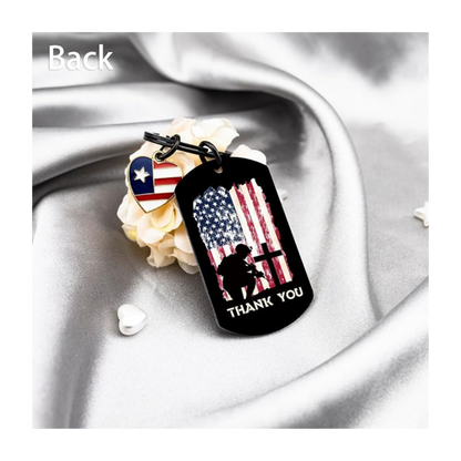 Home of the Free Because of the Brave Keychain | Patriotic Veteran Gift