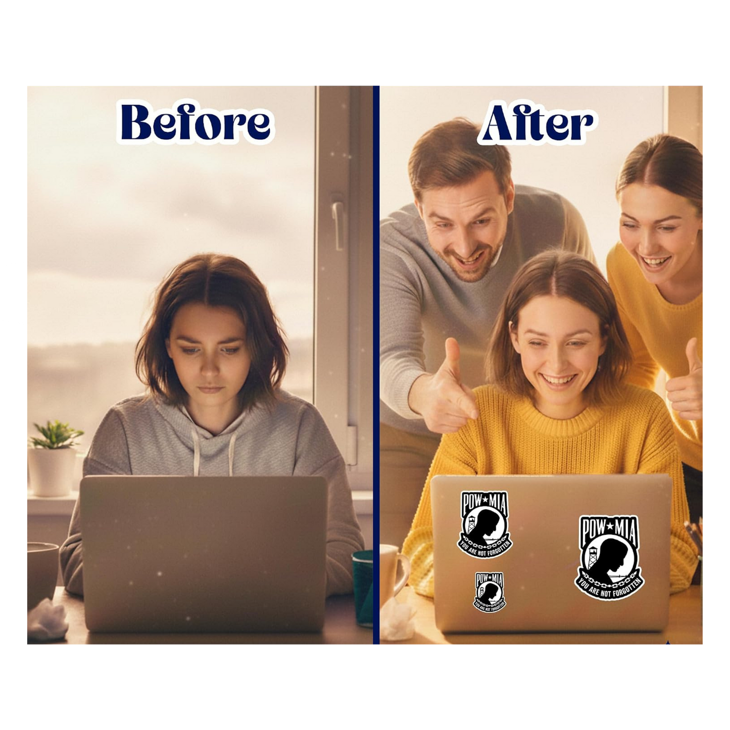 POW MIA Sticker | Waterproof Patriotic Vinyl Sticker