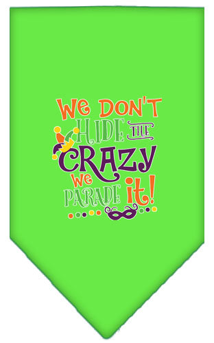 “We Don’t Hide The Crazy, We Parade It” Cotton Pet Bandana from As You Wish Apparel – Dog Humor Bandana
