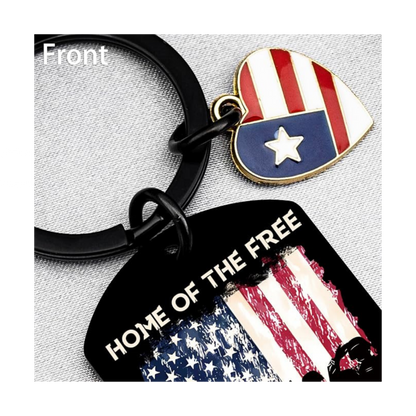 Home of the Free Because of the Brave Keychain | Patriotic Veteran Gift