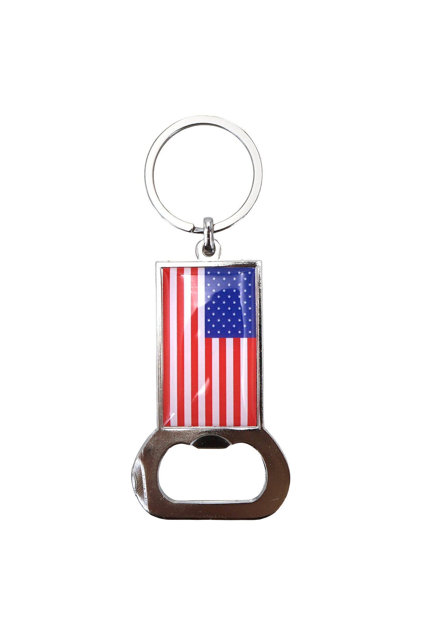 American Flag Rectangular Bottle Opener Key Chain