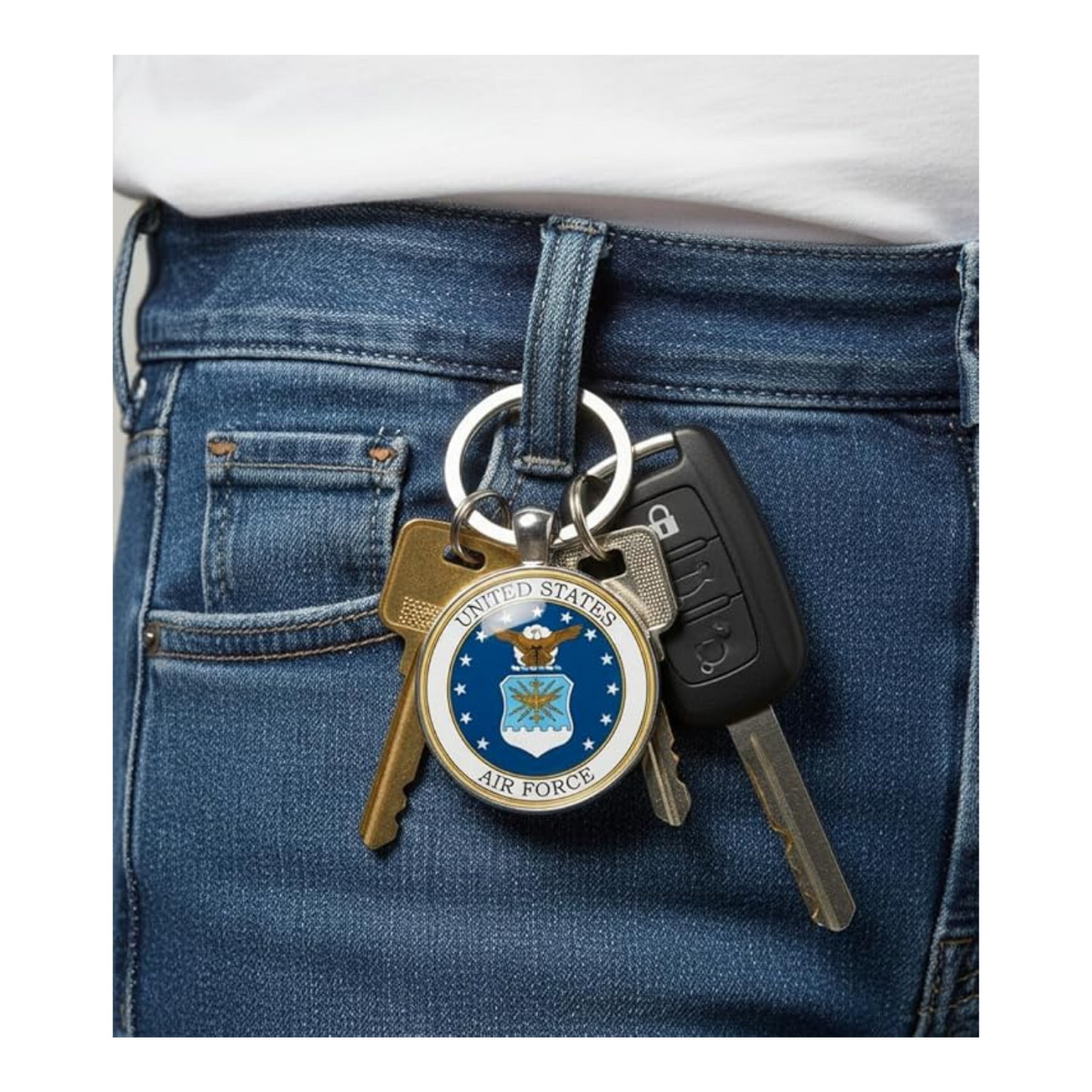 Military Round Keychain