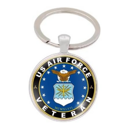 Military Veteran Round Keychain