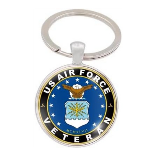 Military Veteran Round Keychain