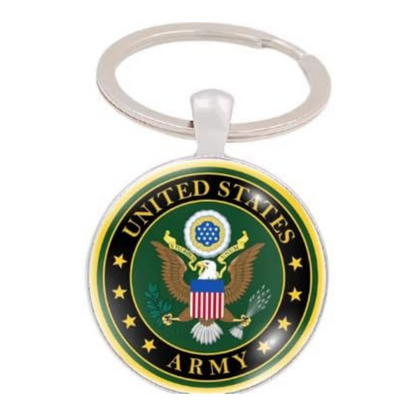 Military Round Keychain