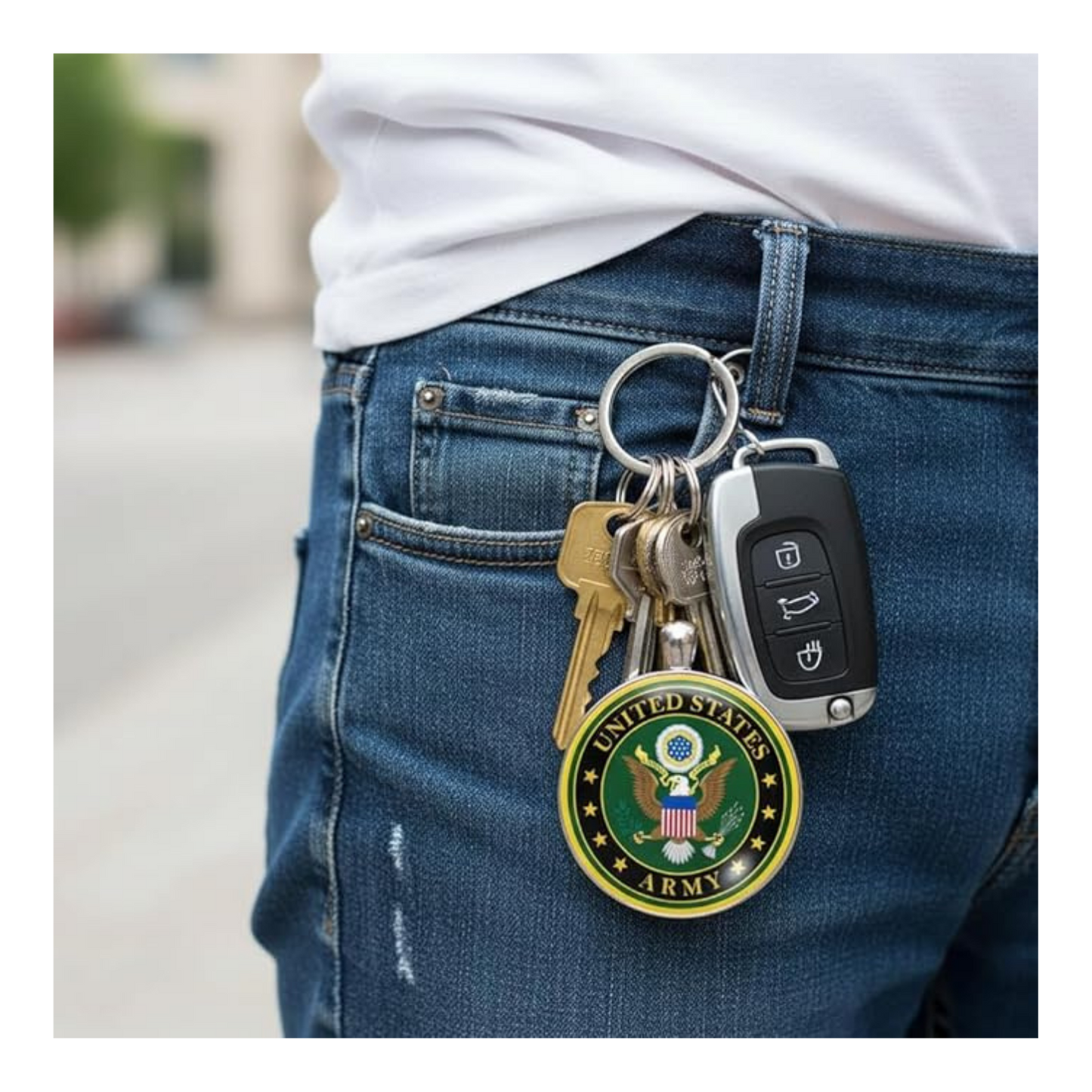 Military Round Keychain