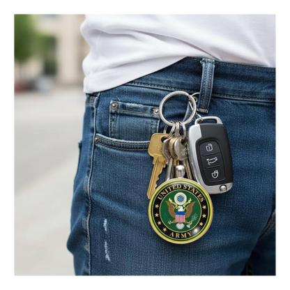 Military Round Keychain