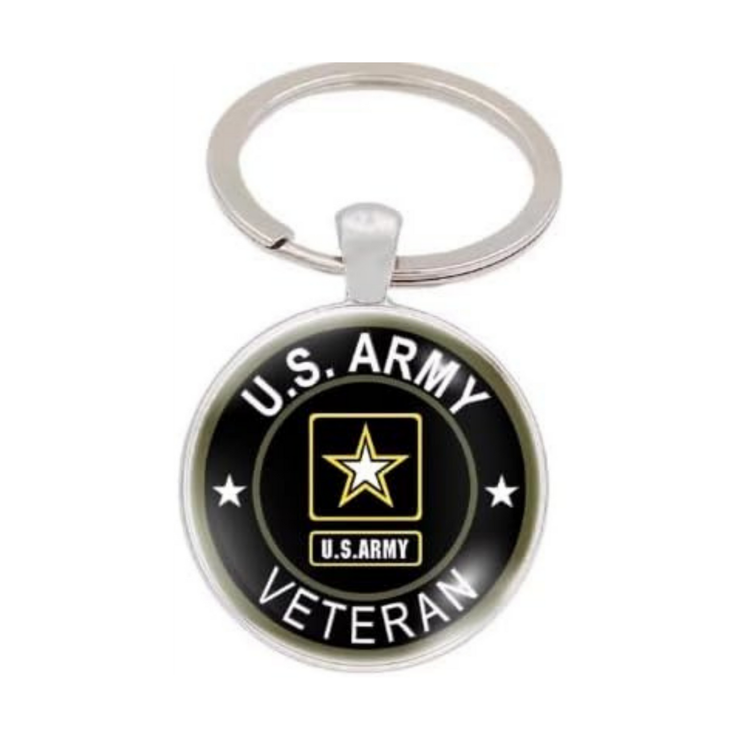 Military Veteran Round Keychain
