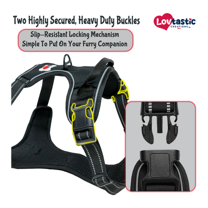 Lovtastic Creations™ No-Pull Dog Harness - with Strong & Durable Dog Leash & Free Poopbag Holder 3pcs Set | Reflective No-Choke Pet Harness