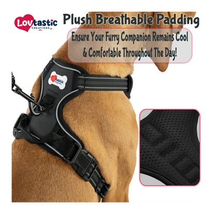 Lovtastic Creations™ No-Pull Dog Harness - with Strong & Durable Dog Leash & Free Poopbag Holder 3pcs Set | Reflective No-Choke Pet Harness