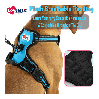 Lovtastic Creations™ No-Pull Dog Harness - with Strong & Durable Dog Leash & Free Poopbag Holder 3pcs Set | Reflective No-Choke Pet Harness