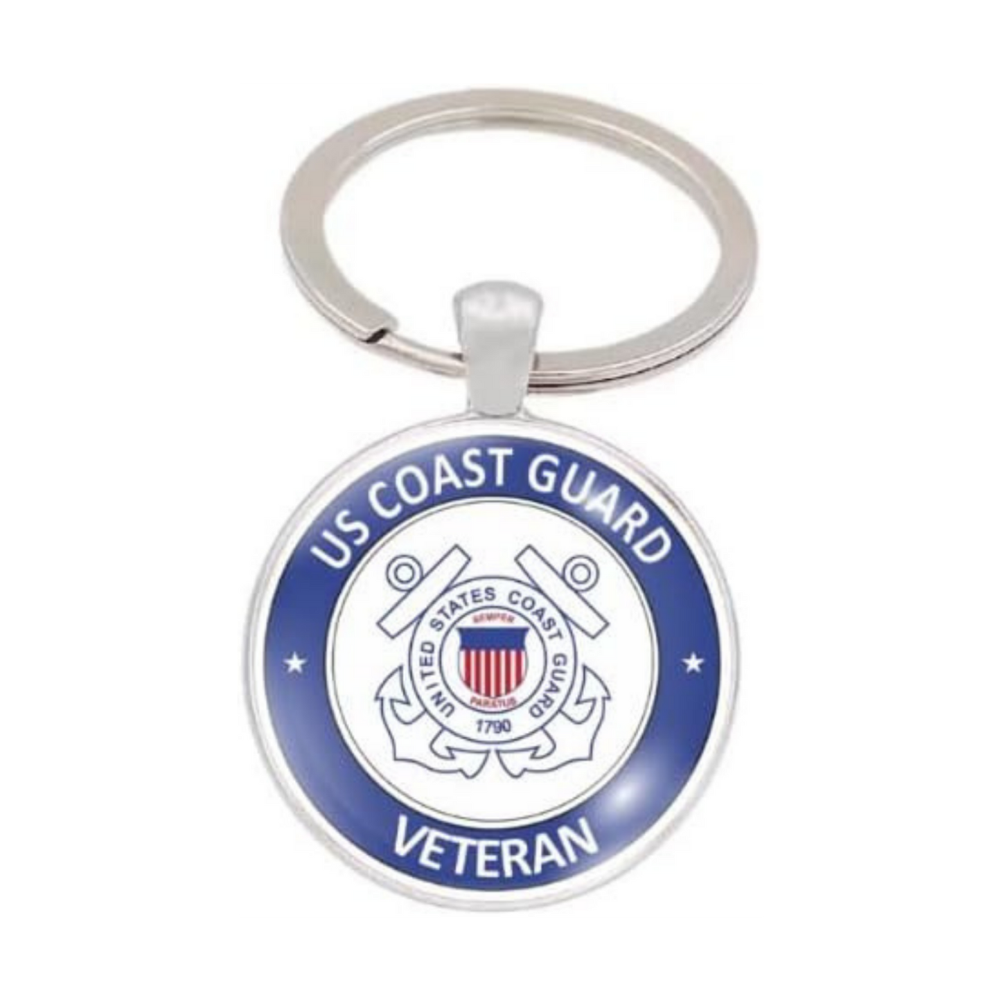 Military Veteran Round Keychain