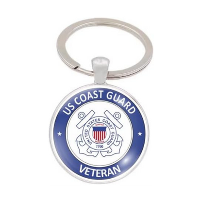 Military Veteran Round Keychain