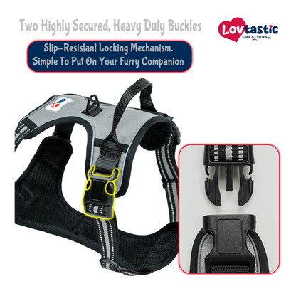 Lovtastic Creations™ No-Pull Dog Harness - with Strong & Durable Dog Leash & Free Poopbag Holder 3pcs Set | Reflective No-Choke Pet Harness