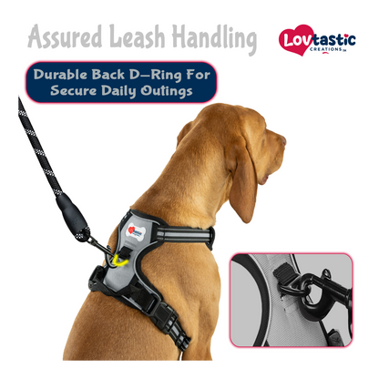 Lovtastic Creations™ No-Pull Dog Harness - with Strong & Durable Dog Leash & Free Poopbag Holder 3pcs Set | Reflective No-Choke Pet Harness