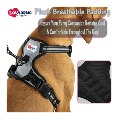 Lovtastic Creations™ No-Pull Dog Harness - with Strong & Durable Dog Leash & Free Poopbag Holder 3pcs Set | Reflective No-Choke Pet Harness
