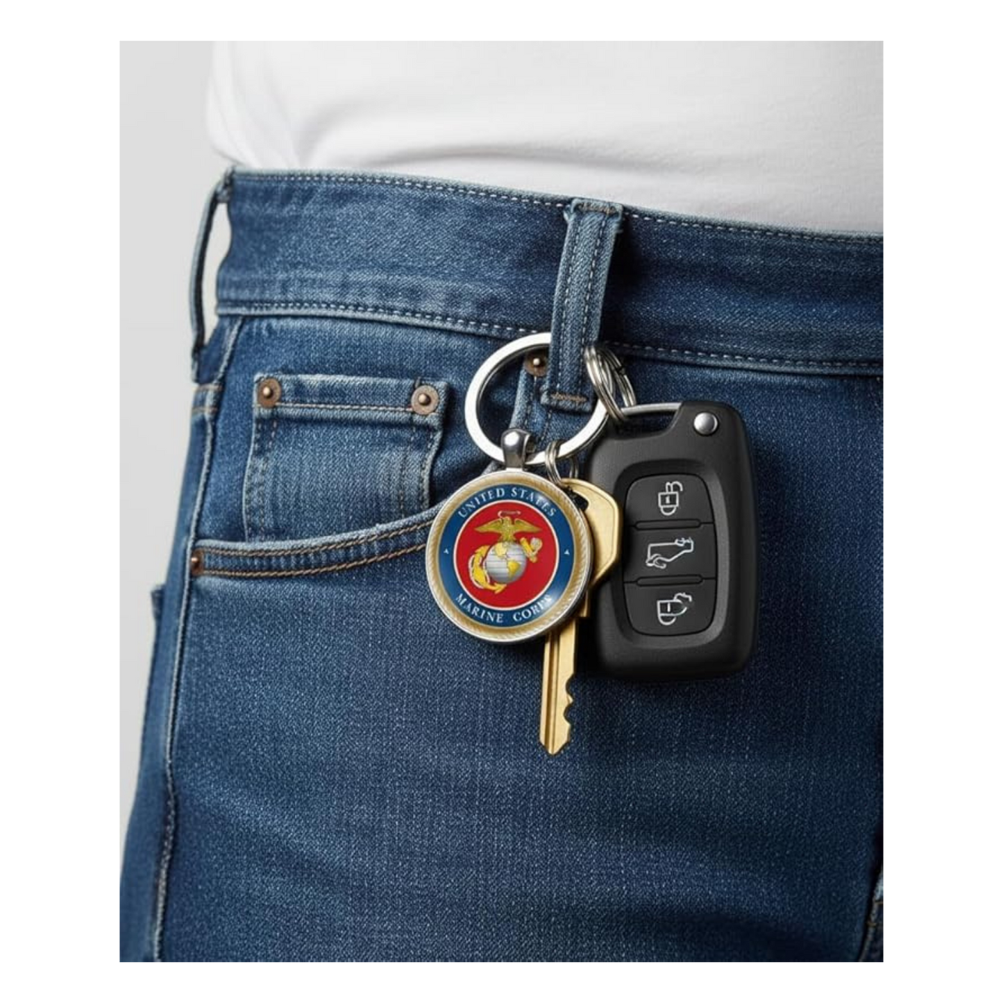 Military Round Keychain