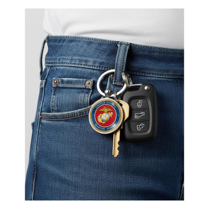 Military Round Keychain