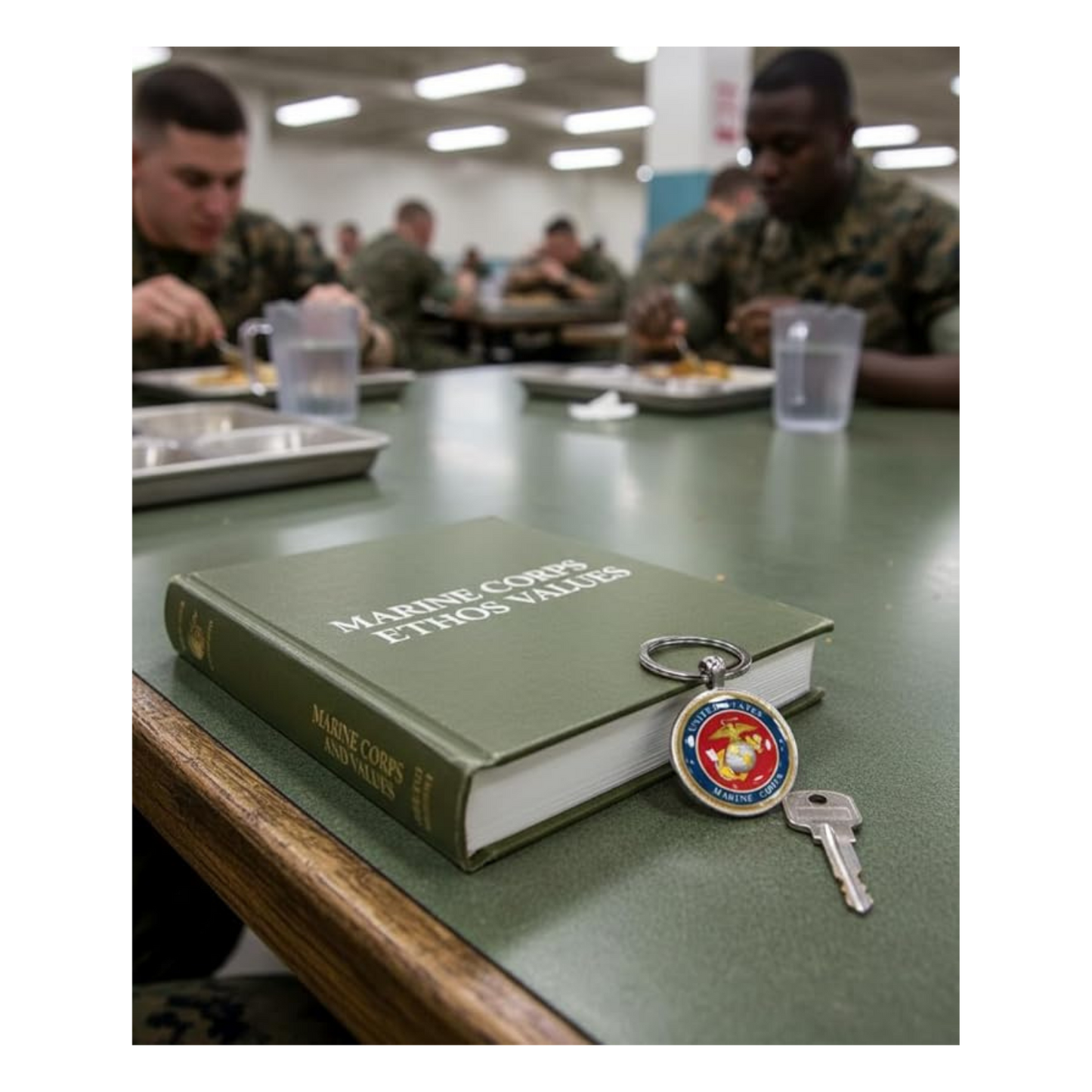 Military Round Keychain
