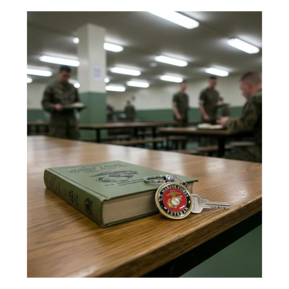 Military Veteran Round Keychain
